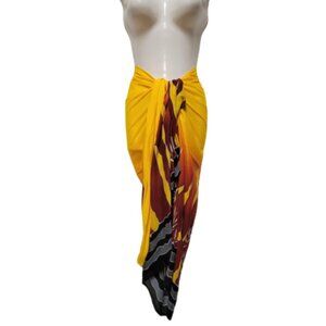 Womens Sarong Cotton Wrap, Handpainted Batik Wrapskirt Beach Pareo Beachwear-NEW